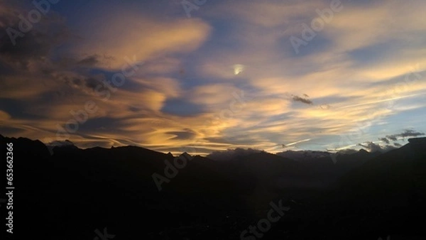 Fototapeta Mountain Sunset blue sky cloud