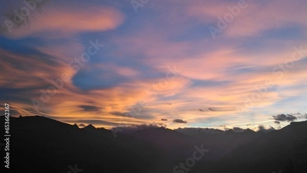 Fototapeta Mountain Sunset blue sky cloud