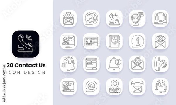 Obraz set of icons for web design