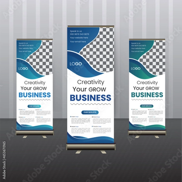 Obraz business roll up banner stand vector creative design