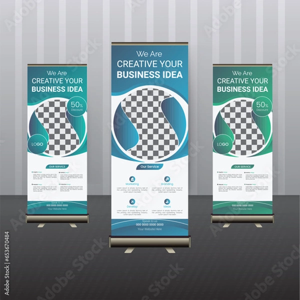 Obraz business roll up banner stand vector creative design
