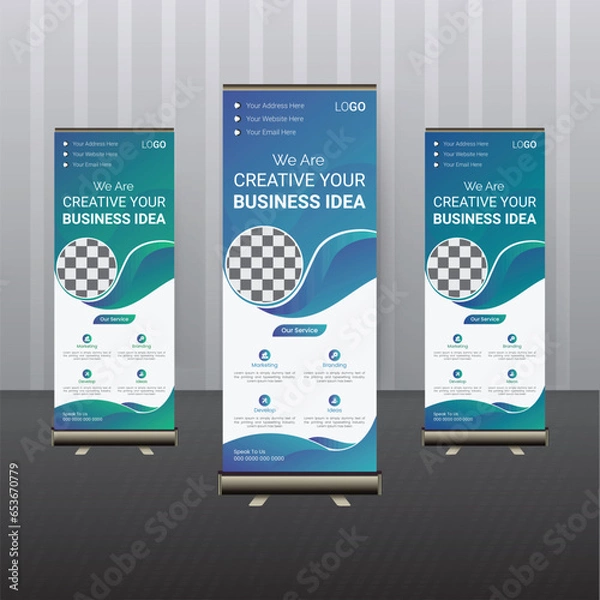 Obraz business roll up banner stand vector creative 