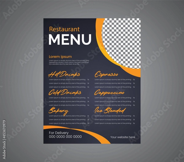 Obraz food menu design template Menu Layout