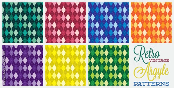 Obraz Retro vintage argyle patterns in vector format.