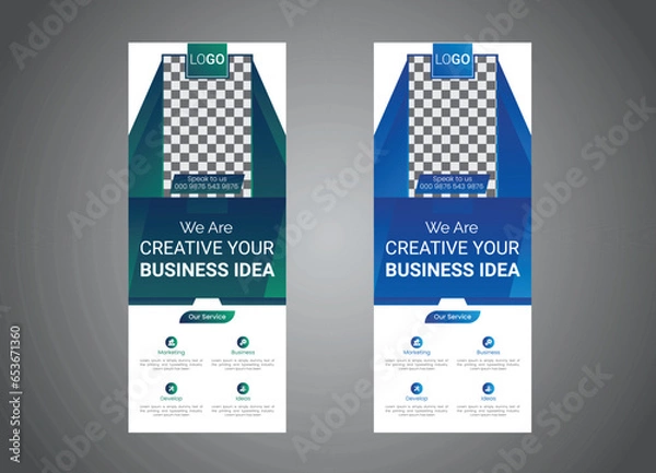 Obraz business roll up banner poster or flyer pamphlet brochure design