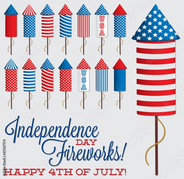 Fototapeta Independence Day cracker set in vector format.