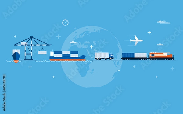 Obraz Koncepcja transportu świata