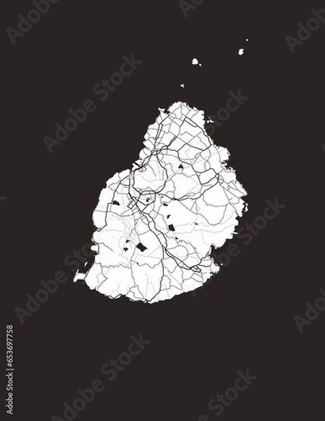 Fototapeta Mauritius Island Map