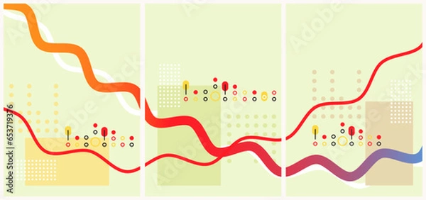 Fototapeta Geometric banner. Set of vector illustrations. Clean style backgrounds