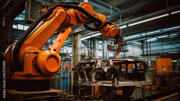 Fototapeta Unleashing the Potential of Robotics: Integrating AI into Manufacturing - Created by AI