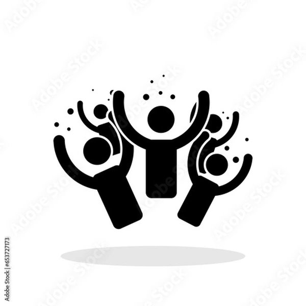 Obraz Crowd of people in flat style. Cheering symbol for your web site design, logo, app, UI vector