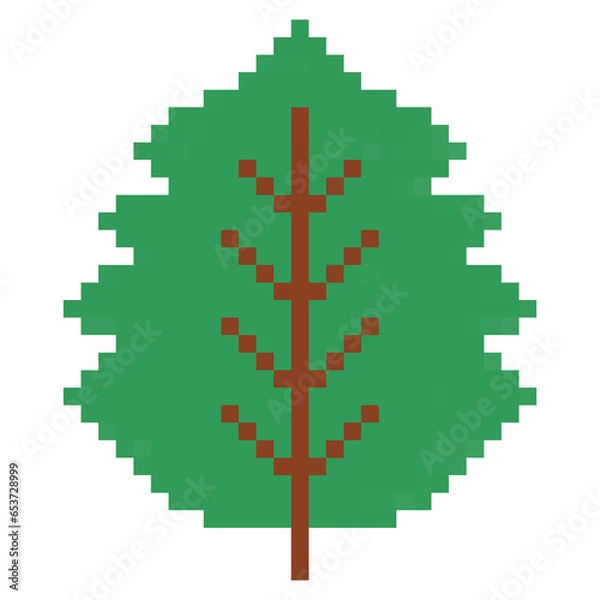 Fototapeta Pixel art leaves for Christmas and autumn , maple leaf pixel art