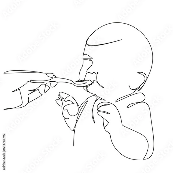 Fototapeta child eats