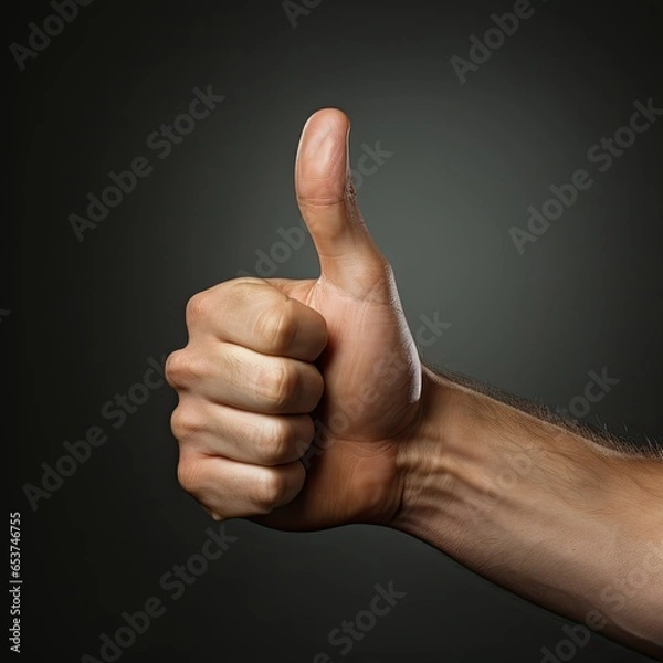 Obraz Thumbup in the hand of a hand