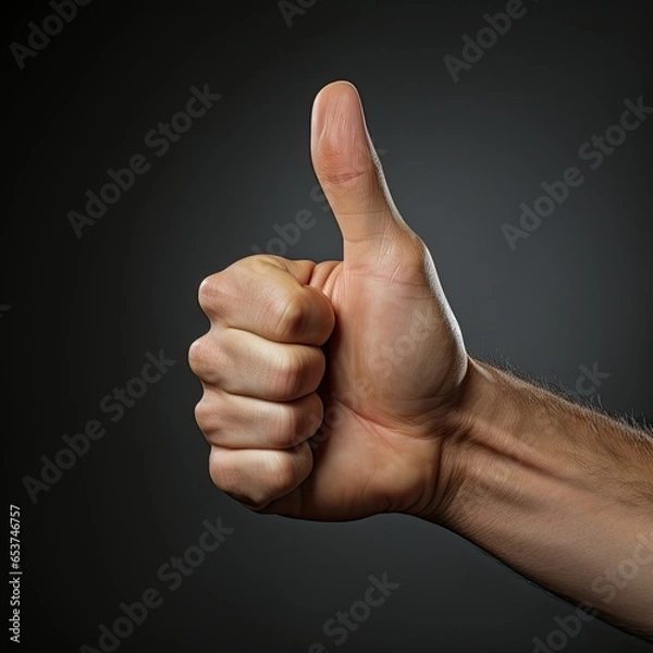 Obraz Man hand showing the thumb up