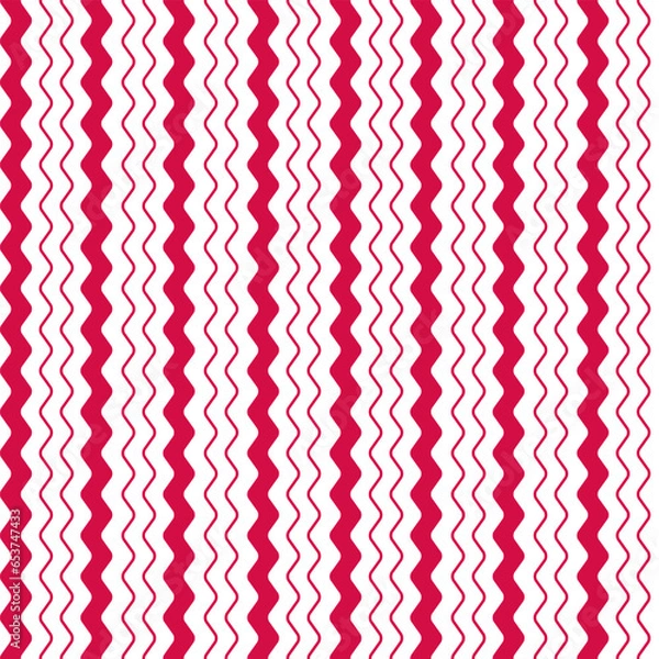 Obraz Seamless Wavy Lines Pattern On White Background
