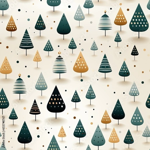 Obraz A modern pattern with trees and stars,