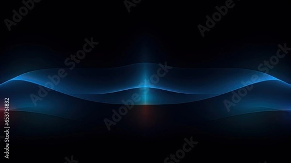 Obraz Blue glow and waves on dark background