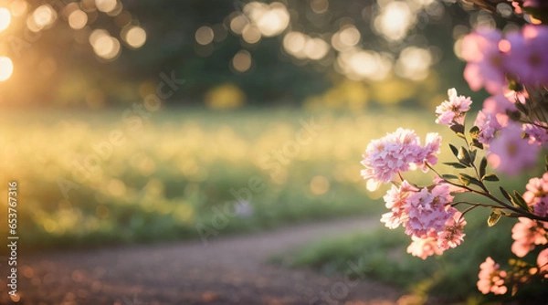 Obraz pink Flower in the garden for Nature Background Template