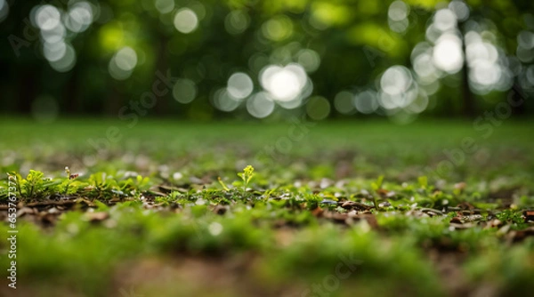 Fototapeta Grass tilt Shift Blur with Bokeh