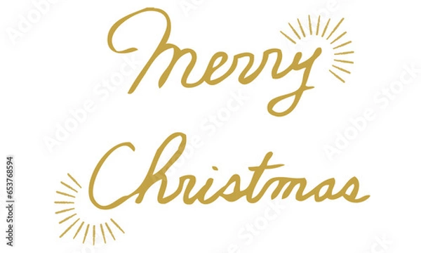 Fototapeta メリークリスマス 手描き　文字　筆記体　英語　Merry Christmas