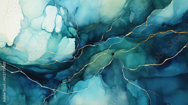 Fototapeta KinTsugi Marble Abstract: The art of embracing imperfections in elegance