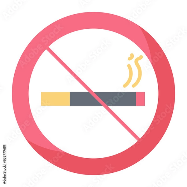 Obraz No Smoking Flat Icon