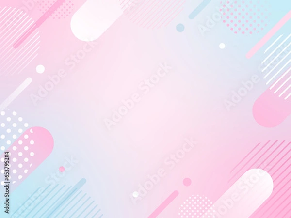 Fototapeta 春　ピンク　水色　ポップ 　グラデーション背景