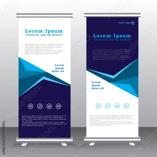 Fototapeta Business Roll Up template. Standee Design. Banner Template Modern Minimal. Presentation and Brochure. pull uf banner, - Vector illustration