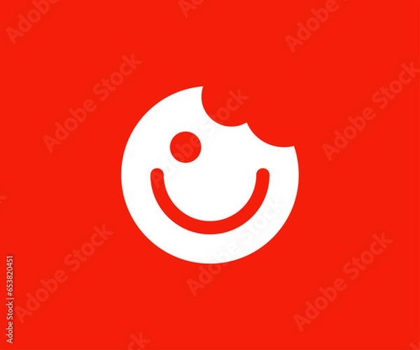 Fototapeta Happy Cookies Logo with smile expression