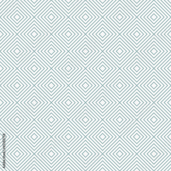 Fototapeta Teal and White Diamonds Tiles Pattern Repeat Background
