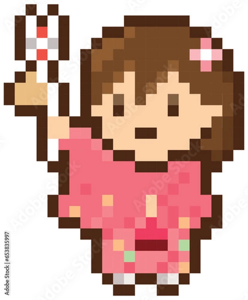 Fototapeta ドット絵　着物