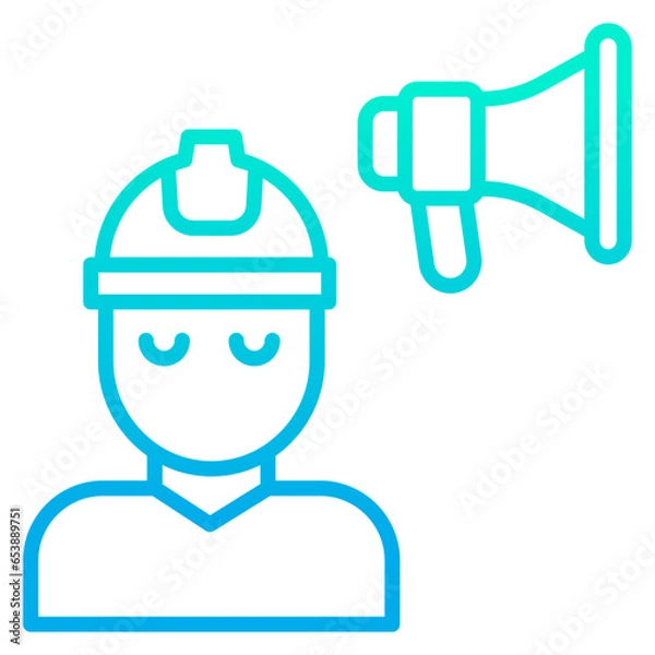 Obraz Outline gradient Worker Announcement icon