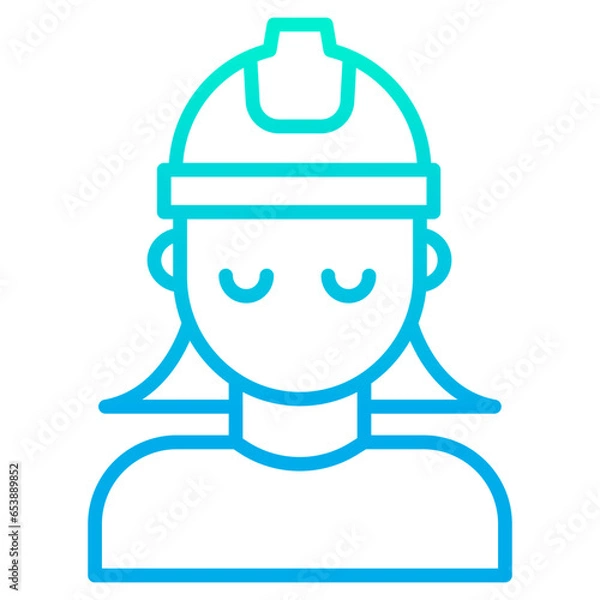 Fototapeta Outline gradient Woman Engineering icon