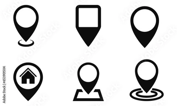 Fototapeta point map, point center map icon vector set 