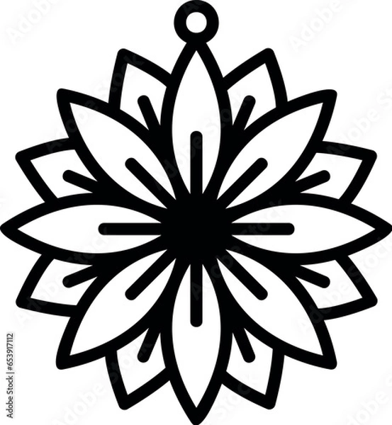 Obraz snowflake christmas tree ornament, snowflake christmas earrings laser cut file, vector