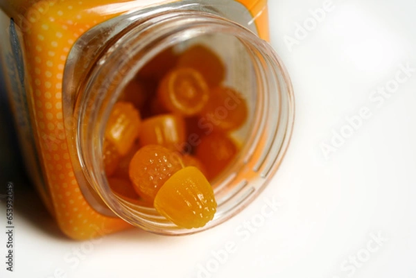 Obraz Sleep gummy with white background.