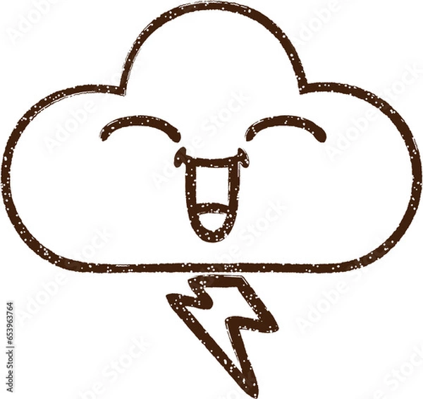 Fototapeta Lightning Cloud Charcoal Drawing