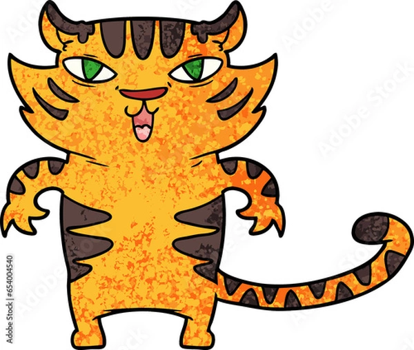 Obraz happy cartoon tiger