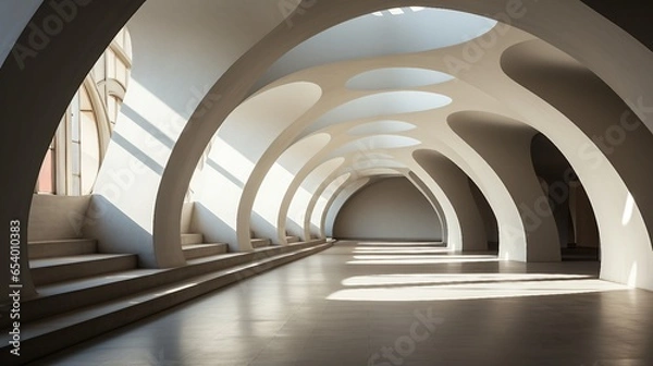Fototapeta corridor with columns Background