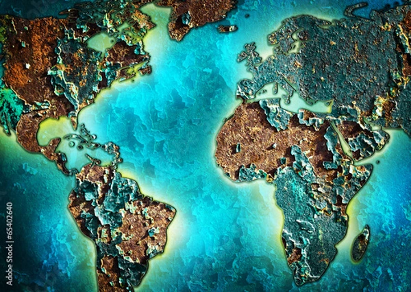 Fototapeta Fragment of a map of the world