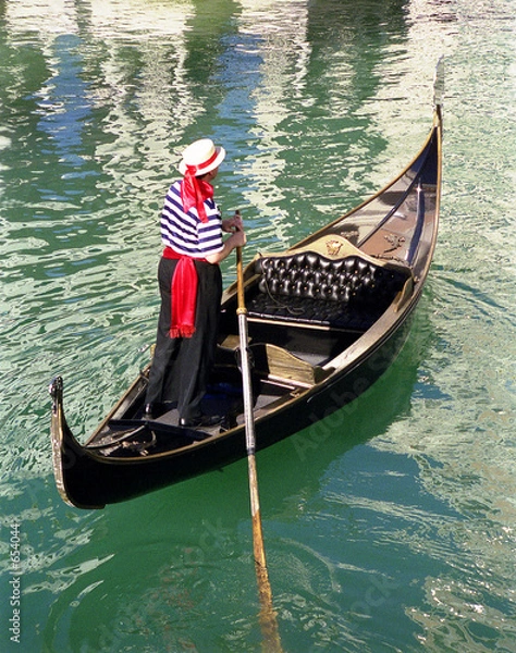 Obraz Gondola i Gondolier na wodzie