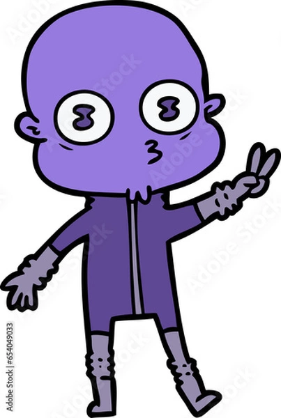 Obraz cartoon weird bald spaceman