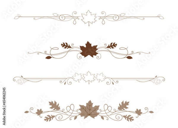 Obraz A set of autumn nature style dividers
