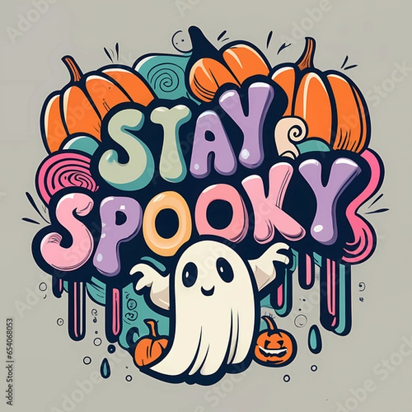 Fototapeta Halloween Poster With Ghost