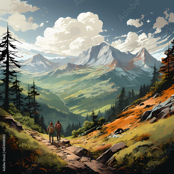 Obraz hiking in the mountains