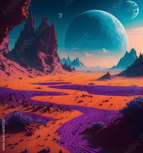 Obraz landscape with moon