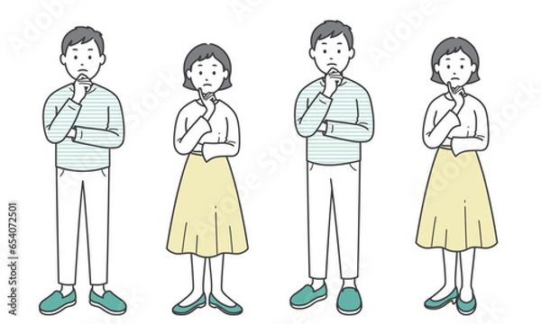 Obraz 悩む成人男女