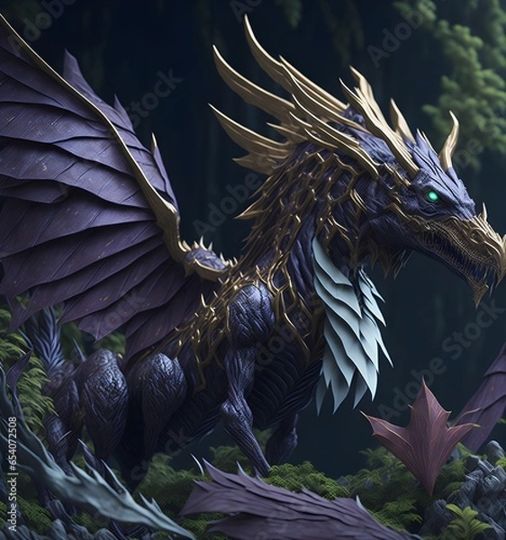 Obraz dragon on the wall