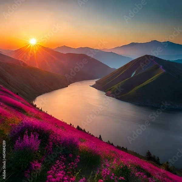 Obraz sunrise over the mountains